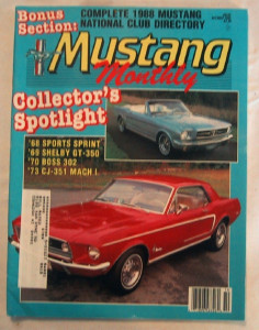 MUSTANG MONTHLY 1988 OCT - SPORTS SPRIT, K-CODE